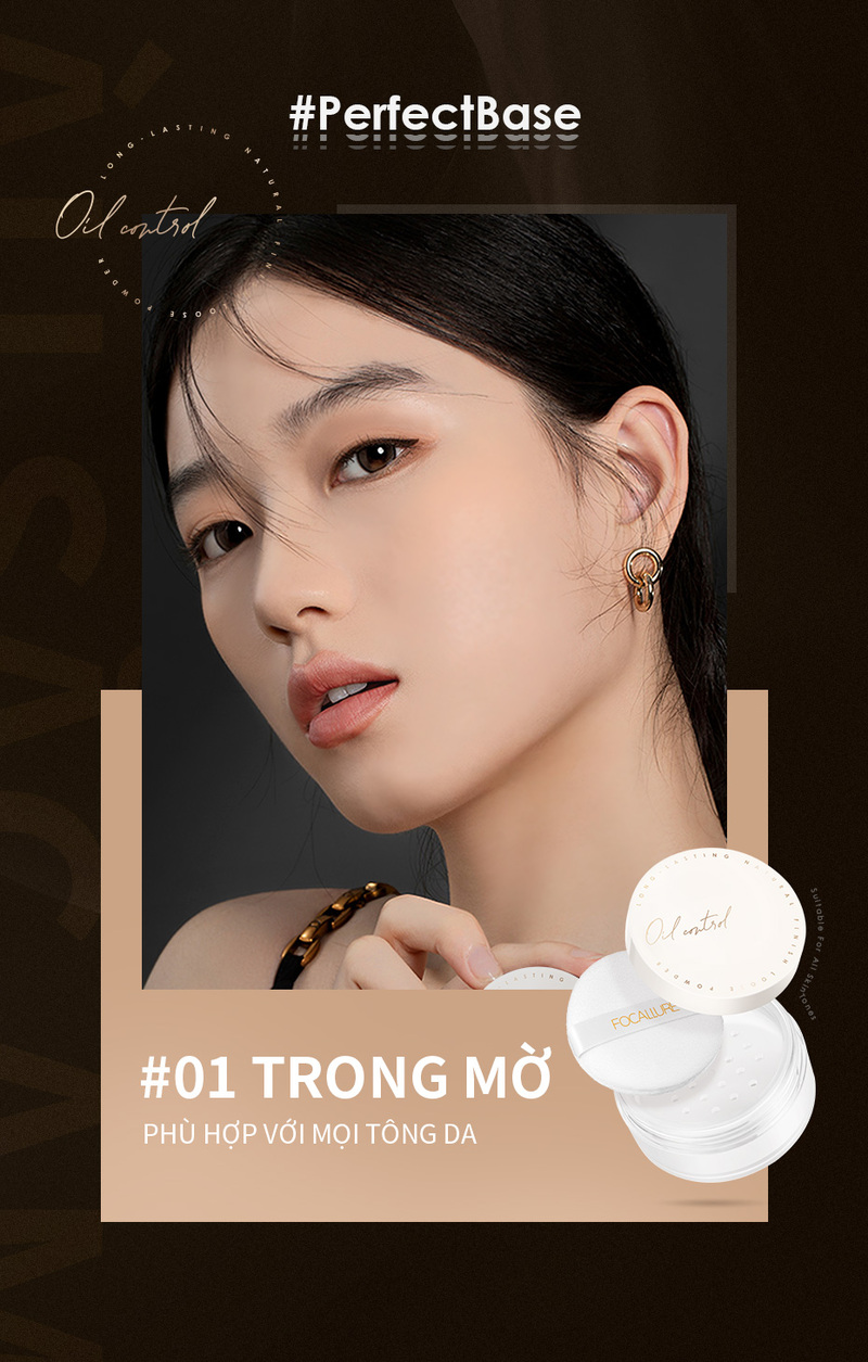 ​​Phấn Phủ Focallure Poreless Matte Loose Powder - #1