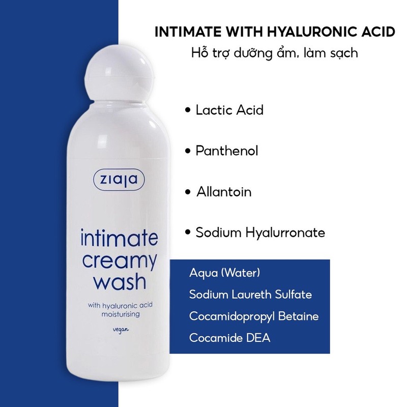 Dung Dịch Vệ Sinh Intimate Creamy Wash With Hyaluronic Acid 200ml