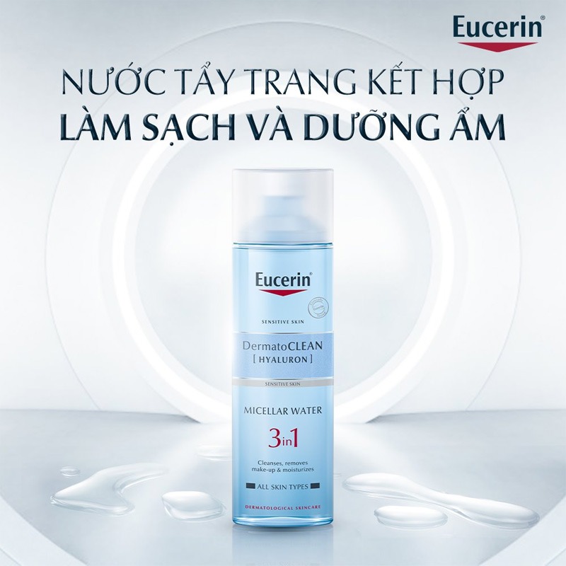 Bộ Sản Phẩm Eucerin Tinh Chất Chống Nắng Dưỡng Sáng Nâng Tông & Nước Tẩy Trang Cho Da Nhạy Cảm