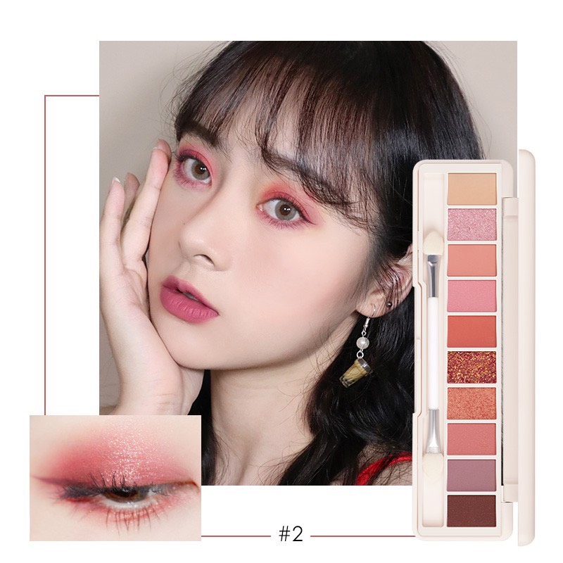 Phấn Mắt Focallure 10 Màu Kết Cấu Mịn Kèm Cọ Và Gương Hai Đầu #02 10g