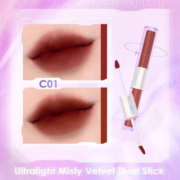 ​​Son Bóng Focallure Multicolor 2-in-1 Lipstick & Lip Gloss - C01