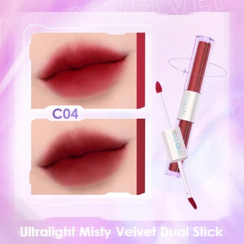 ​​Son Bóng Focallure Multicolor 2-in-1 Lipstick & Lip Gloss - C04