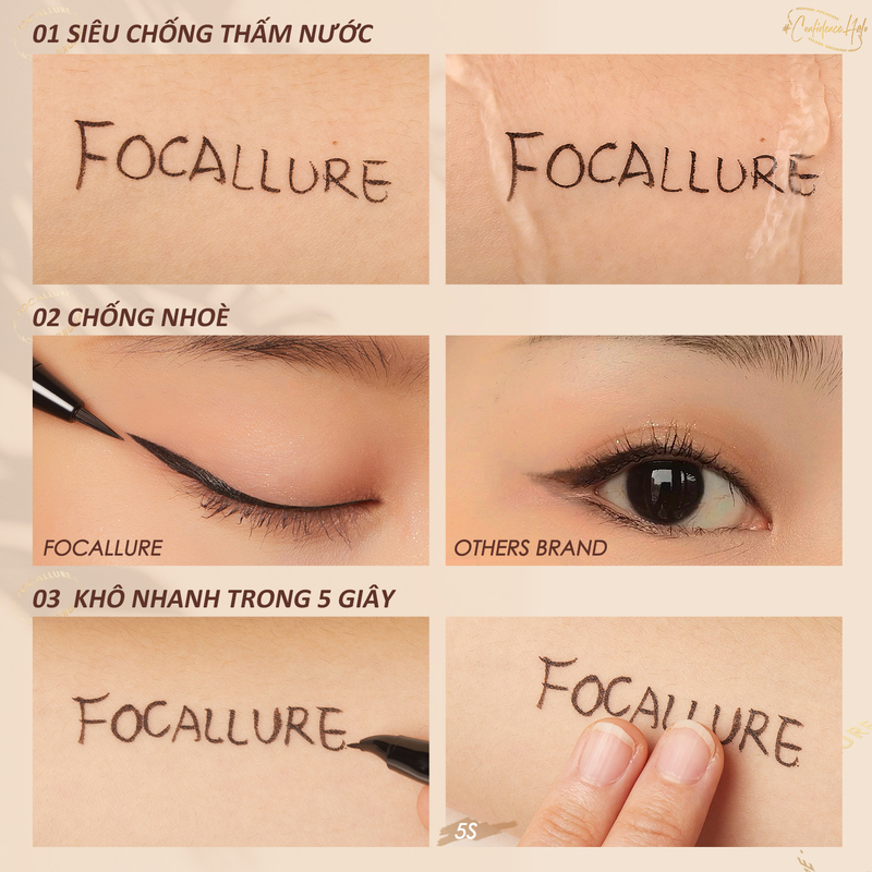 Bút Kẻ Mắt Focallure Lasting Waterproof Liquid Eyeliner FA200 C02 Lâu Trôi Chống Thấm Nước