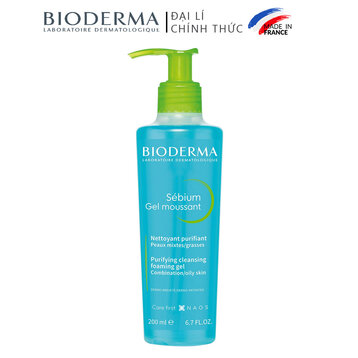 Gel Rửa Mặt Bioderma Sébium Gel Moussant Cho Da Dầu Hỗn Hợp 200ml (Vòi Nhấn)