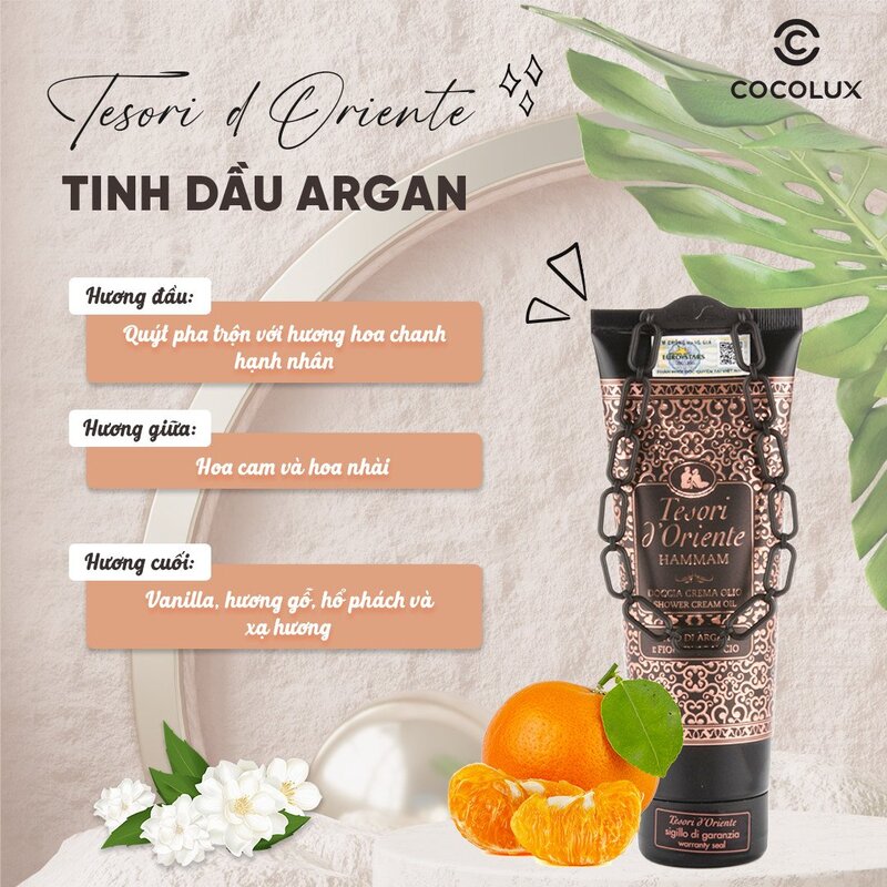 Sữa Tắm Tesori D'Oriente Nước Hoa Tinh Dầu Argan 250ml