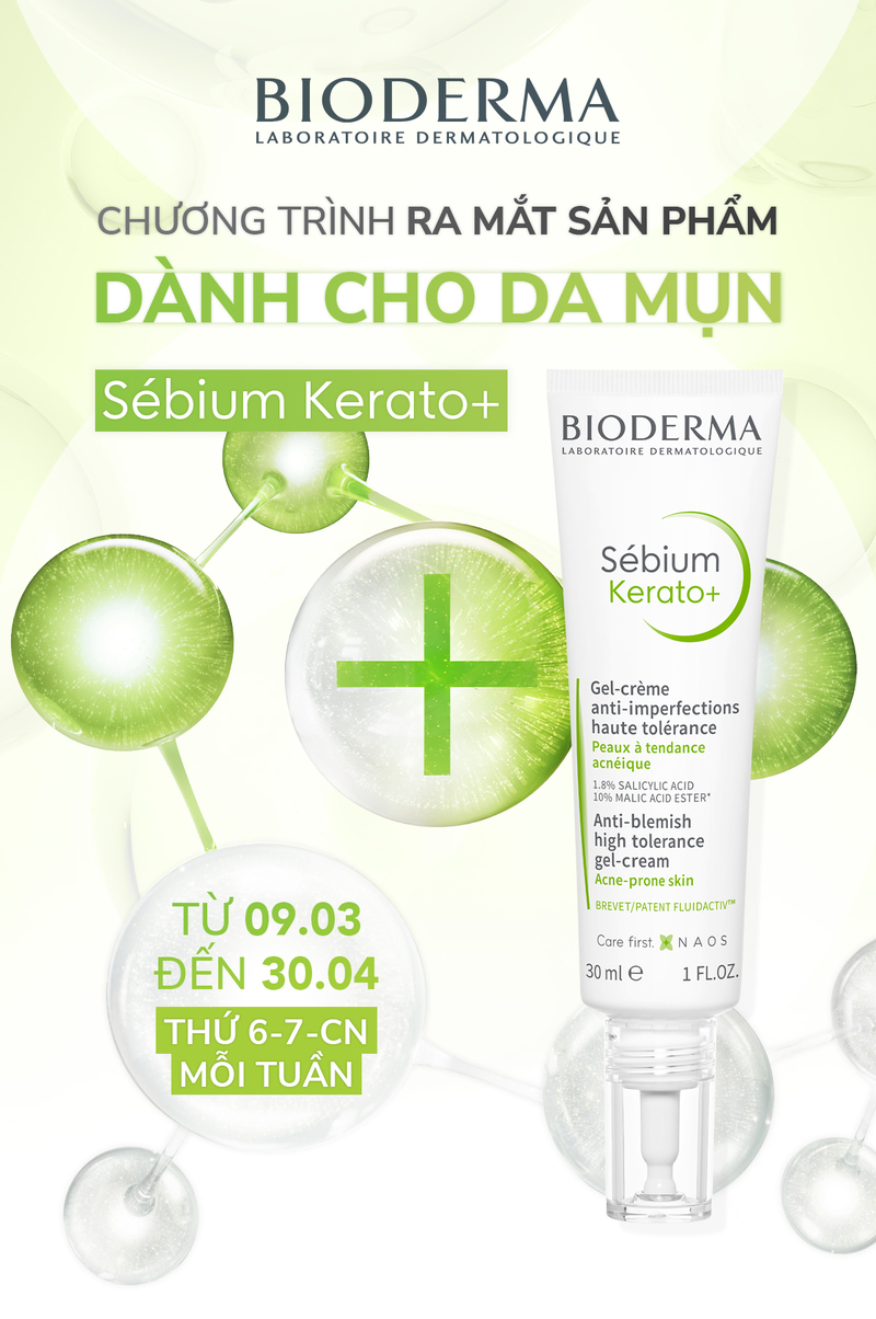 Kem Dưỡng Bioderma Sebium Kerato Làm Giảm Mụn 30ml