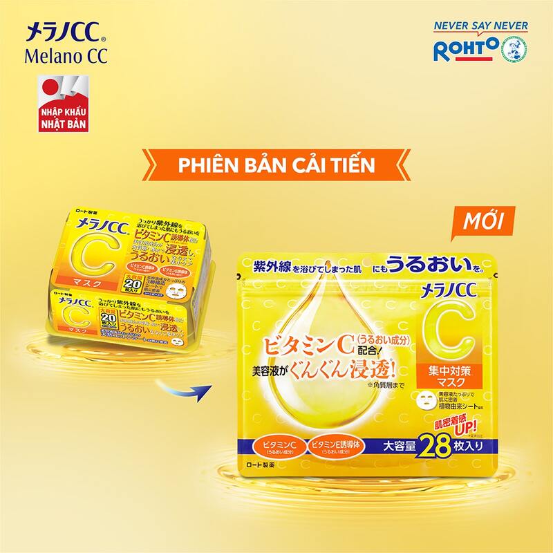 Mặt Nạ Melano CC Dưỡng Sáng, Cấp Ẩm Cho Da 28 Miếng