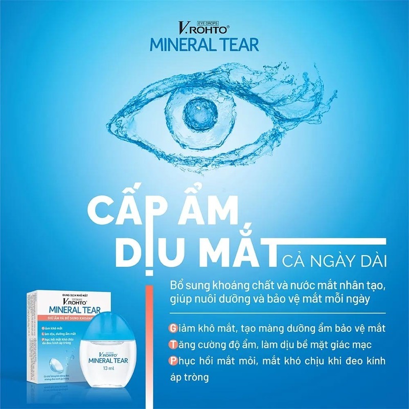 Dung Dịch Nhỏ Mắt V.Rohto Mineral Tear Giữ Ẩm & Bổ Sung Khoáng Chất 13ml