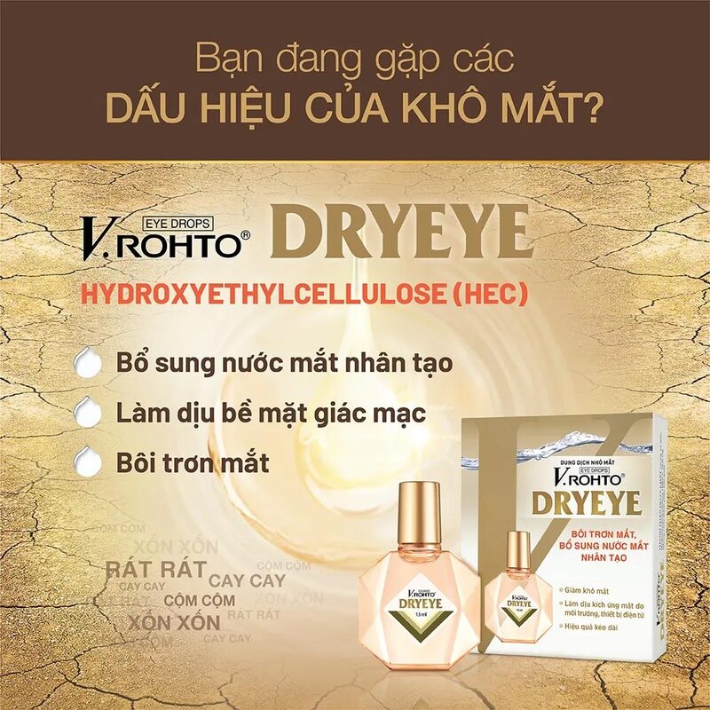 Dung Dịch Nhỏ Mắt V.Rohto DryEye Bổ Sung Nước Mắt Nhân Tạo 13ml