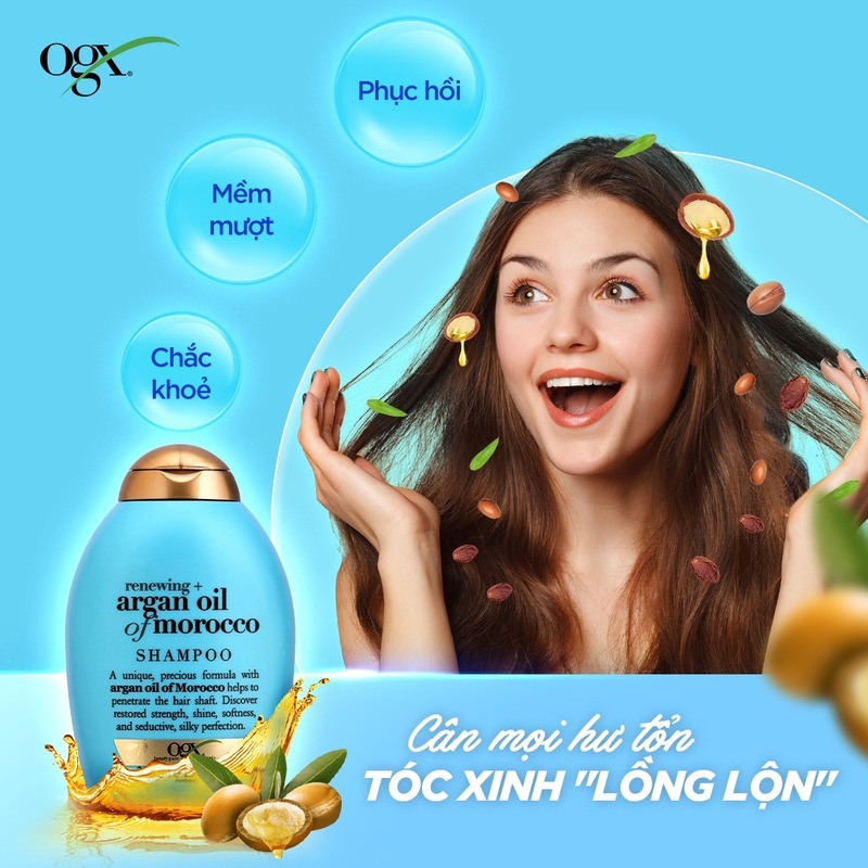 Dầu Gội OGX Renewing + Argan Oil of Morocco Phục Hồi Tóc Hư Tổn 385ml