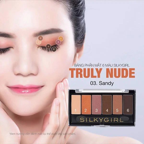 Phấn Mắt Silkygirl 6 Ô Truly Nude Eye Palette - 03 Sandy