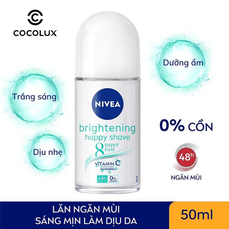 Lăn ngăn mùi NIVEA Brightening Happy Shave 8 Superfood 50ml