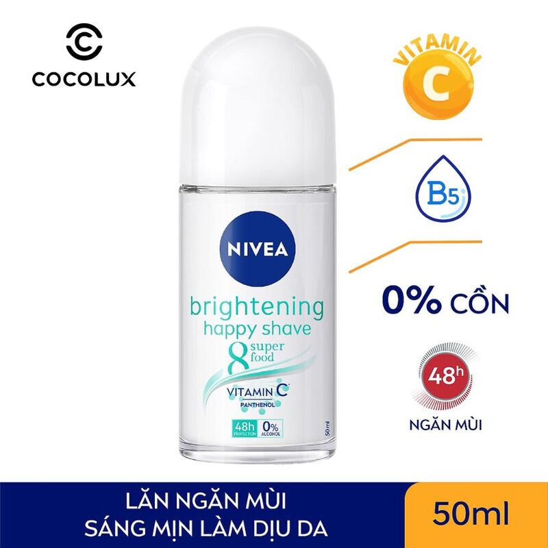 Lăn ngăn mùi NIVEA Brightening Happy Shave 8 Superfood 50ml