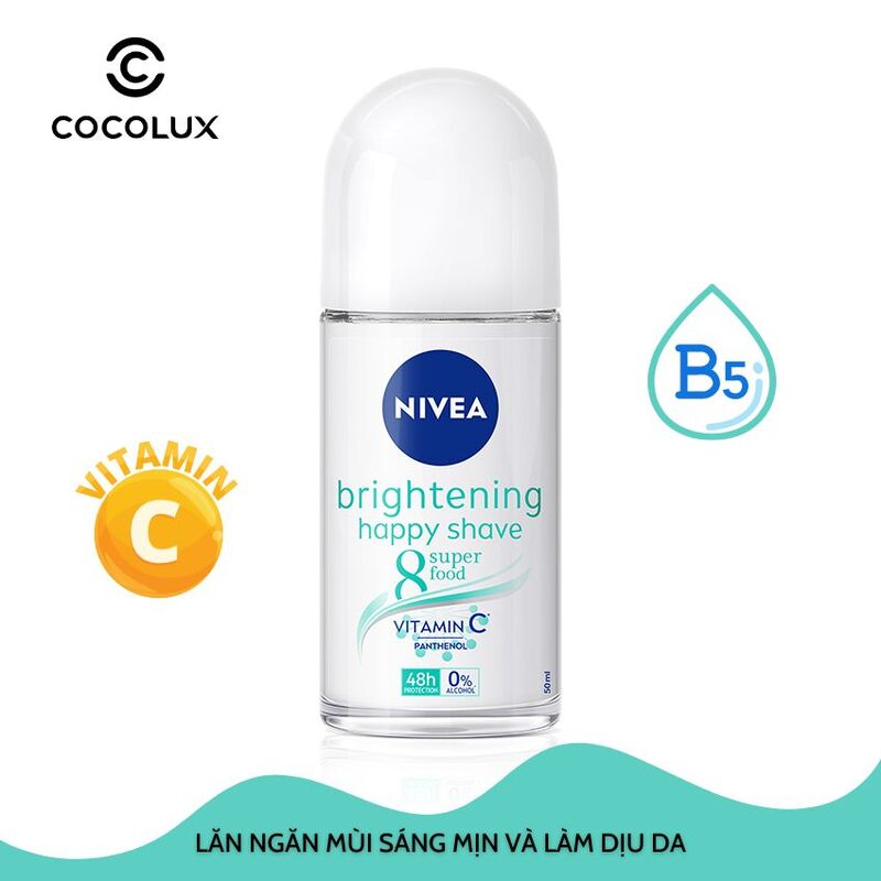 Lăn ngăn mùi NIVEA Brightening Happy Shave 8 Superfood 50ml