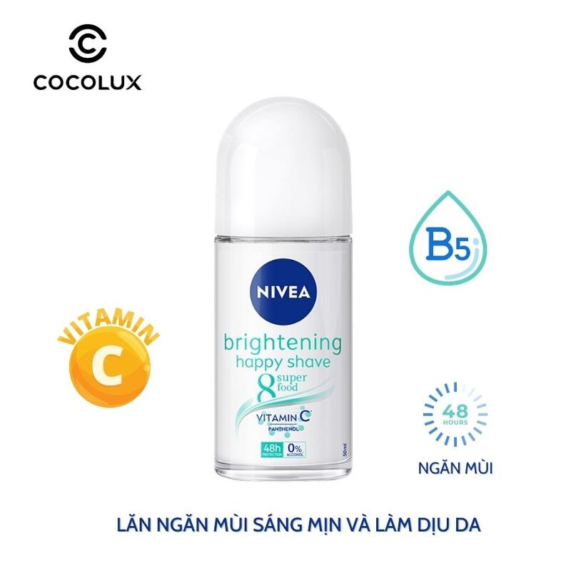 Lăn ngăn mùi NIVEA Brightening Happy Shave 8 Superfood 50ml