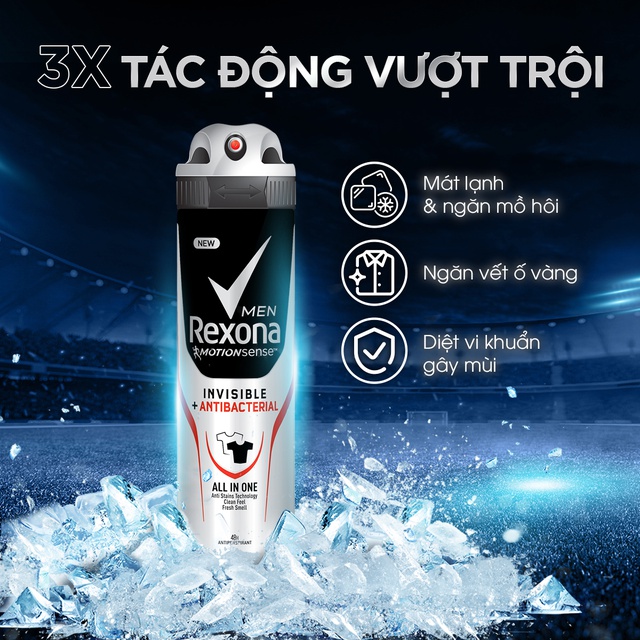 Xịt Khử Mùi Rexona Men Invisible & Antibacterial 150ml