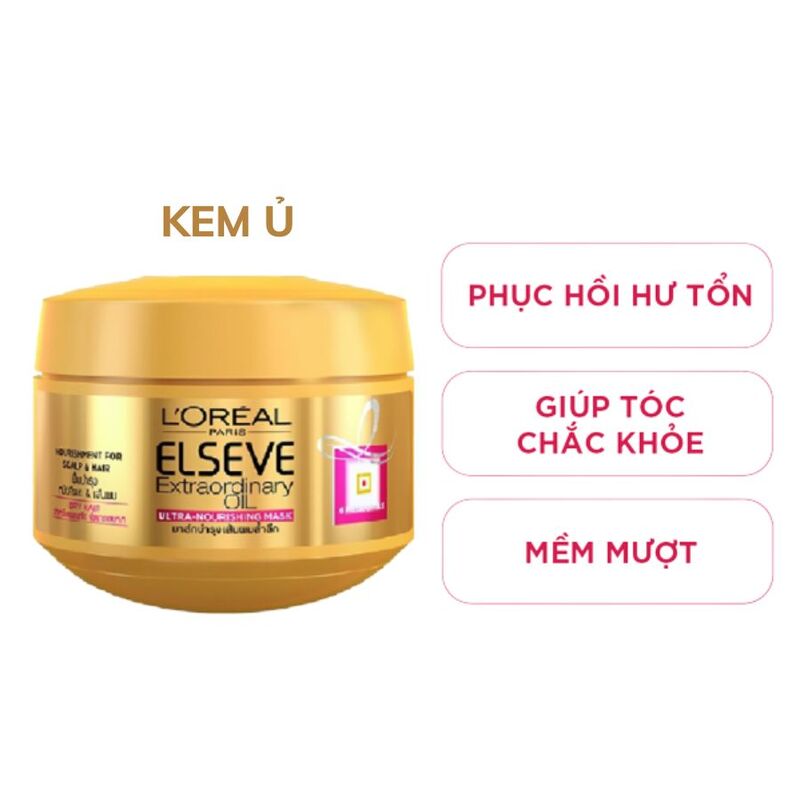 Kem Ủ Tóc Loreal Paris Elseve Extraodinary Oil Nourish Mask Chiết Xuất Tinh Dầu Hoa Tự Nhiên 200ml