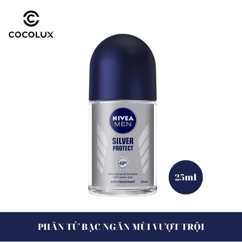 Lăn Khử Mùi Nivea Men 48H Silver Protect Phân Tử Bạc Kháng Khuẩn 25ml