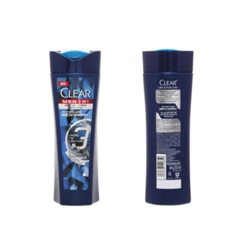 Dầu Tắm Gội CLEAR Men 3 in 1 Active Clean Sạch Nhanh 340g