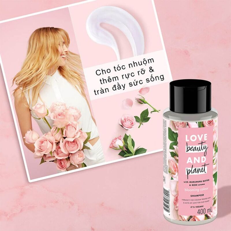 Dầu Gội Love Beauty And Planet Blooming Colour Giữ Màu Tóc Nhuộm 400ml (Hồng)