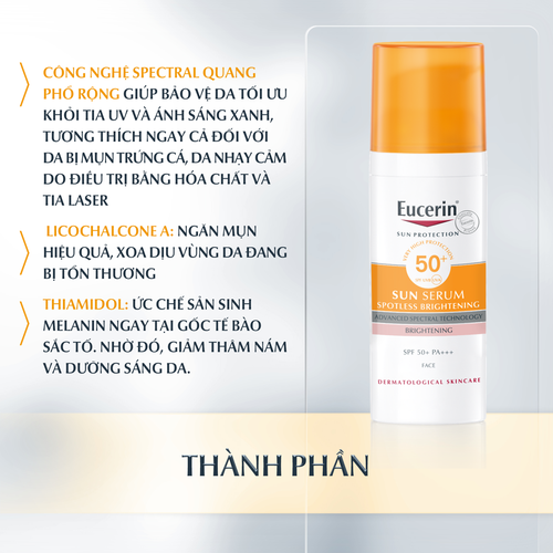 Kem Chống Nắng Eucerin Sun Serum Spotless Brightening Dưỡng Sáng Da 50ml