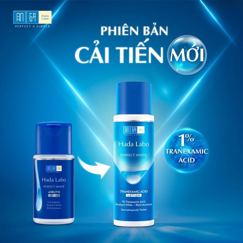 Lotion Hada Labo Perfect White Tranexamic Acid Dưỡng Sáng Da, Giảm Thâm Sạm 170ml