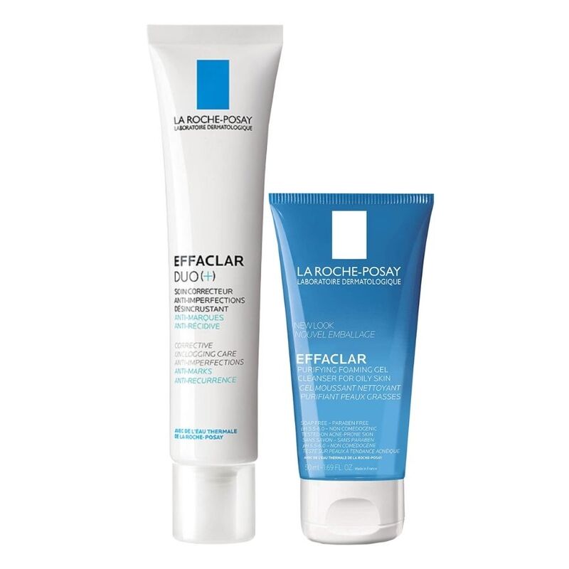 Bộ Sản Phẩm La Roche - Posay: Gel Rửa Mặt +Kem Dưỡng Giảm Mụn, Ngừa Thâm