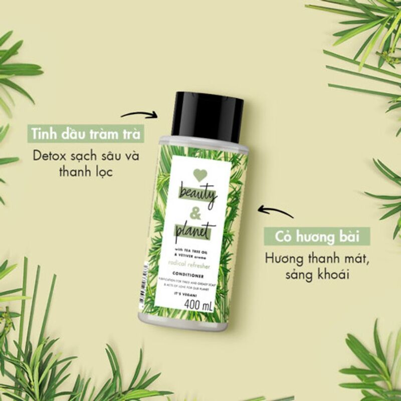 Dầu Xả Love Beauty And Planet Radical Refresher Conditioner Detox Tóc Dầu Bết 400ml