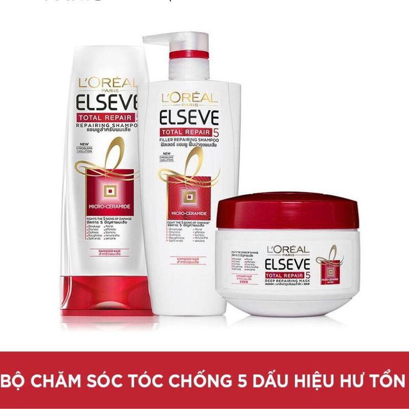 Dầu Gội Loreal Elseve Total Repair 5 Repairing Phục Hồi Tóc Hư Tổn 130ml