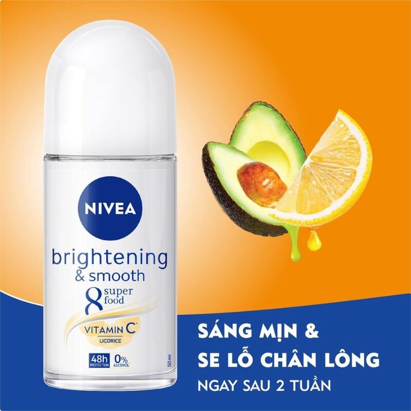 Lăn Khử Mùi Nivea Brightening & Smooth Dưỡng Sáng & Se Lỗ Chân Lông 50ml