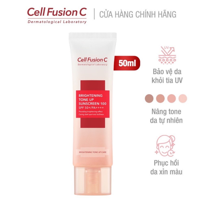 Kem Chống Nắng Cell Fusion C Brightening Tone Up Sunscreen 100 SPF50+ PA++++Nâng Tông Da Tuýp 50ml