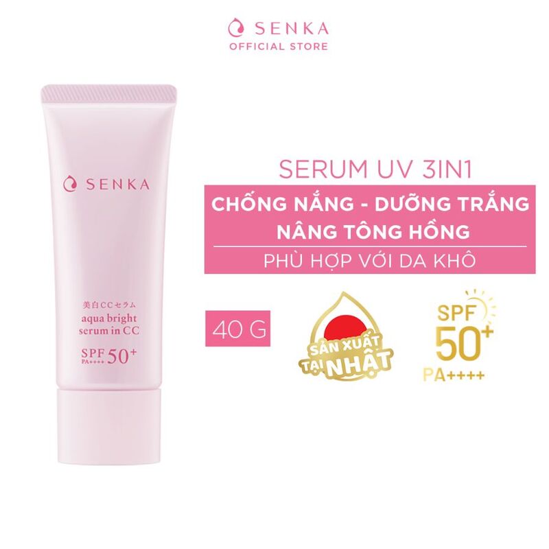 Kem Chống Nắng SENKA Aqua Bright Serum in CC Cream 40g