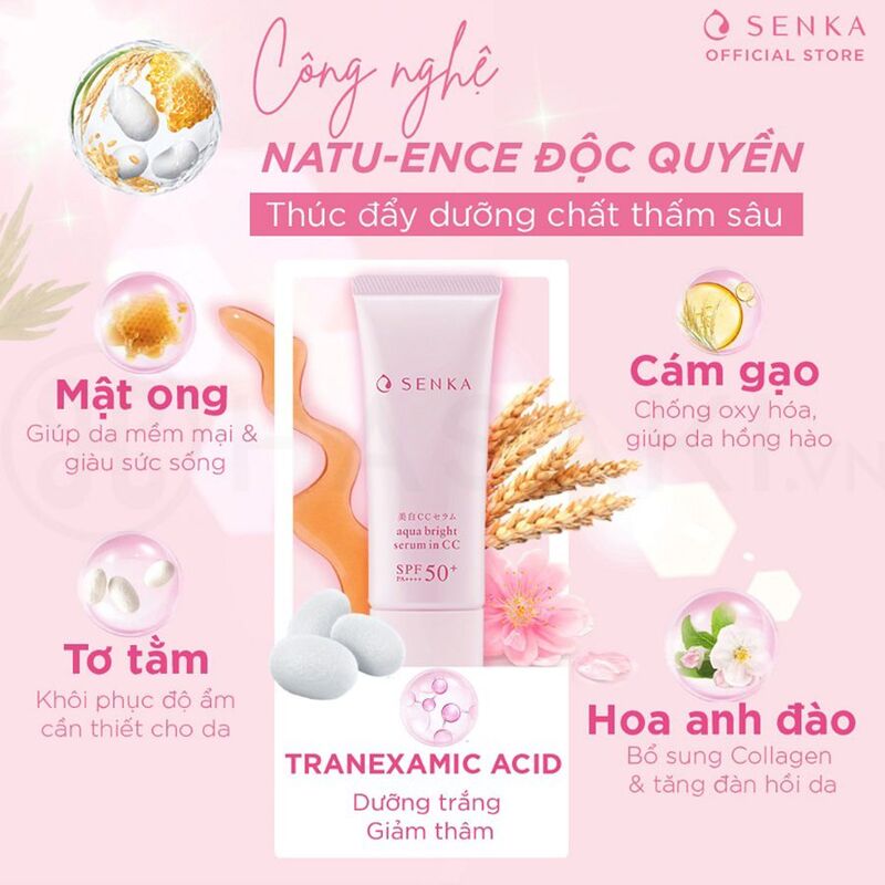 Kem Chống Nắng SENKA Aqua Bright Serum in CC Cream 40g