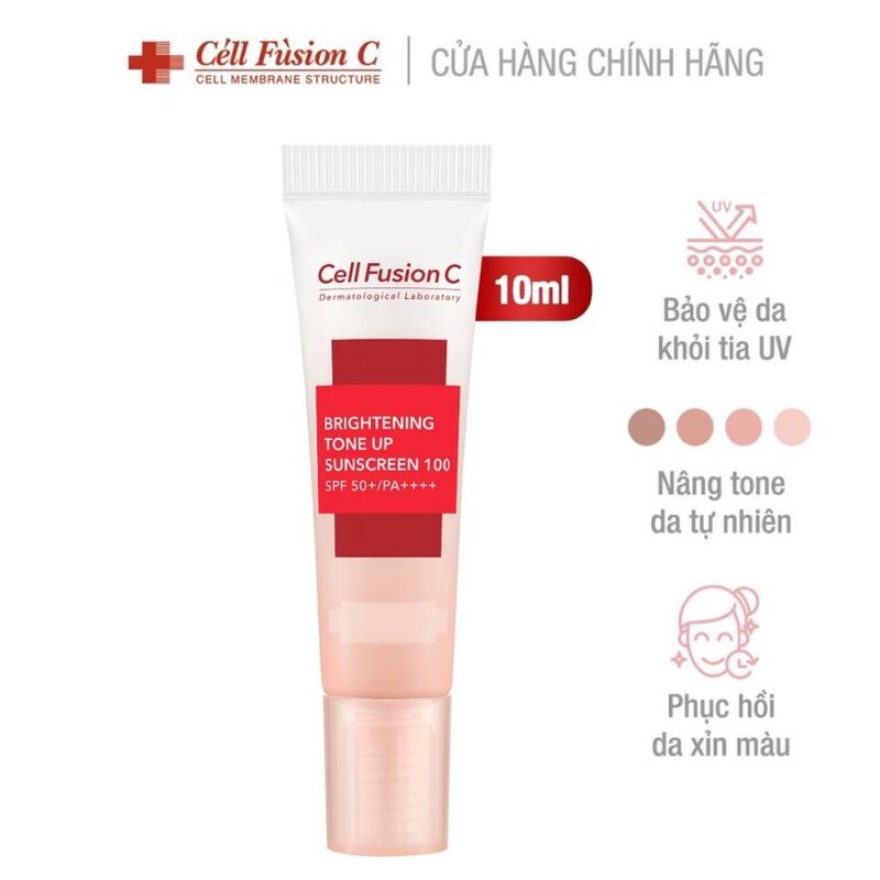 Kem Chống Nắng Cell Fusion C Brightening Tone Up Sunscreen 100 SPF50+/PA++++ Nâng Tông 10ml