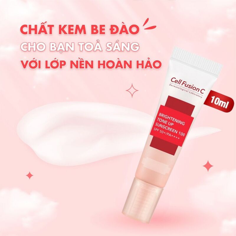 Kem Chống Nắng Cell Fusion C Brightening Tone Up Sunscreen 100 SPF50+/PA++++ Nâng Tông 10ml