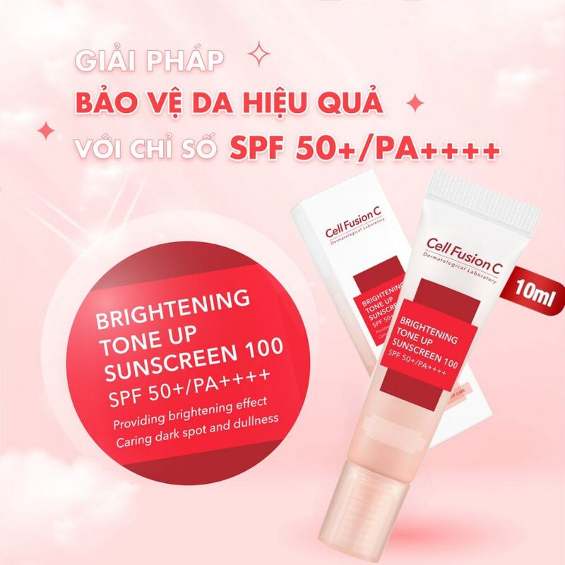 Kem Chống Nắng Cell Fusion C Brightening Tone Up Sunscreen 100 SPF50+/PA++++ Nâng Tông 10ml