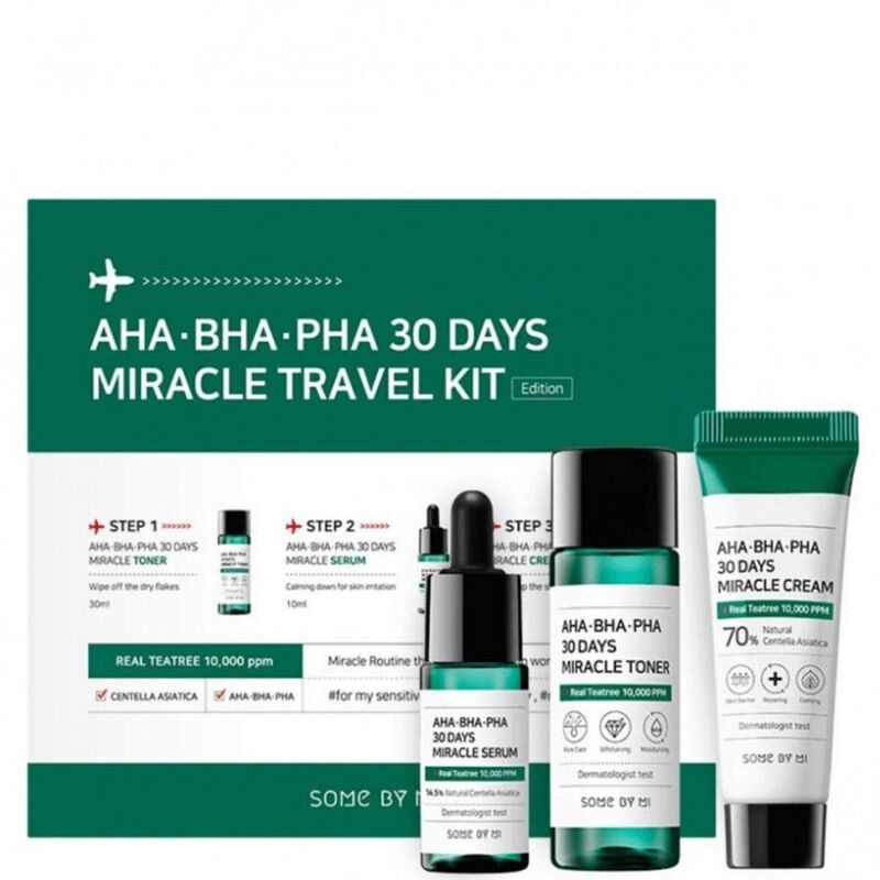 ​​Bộ Sản Phẩm Some By Mi AHA-BHA-PHA 30 Days Travel Kit Cho Da Mụn 3 Món