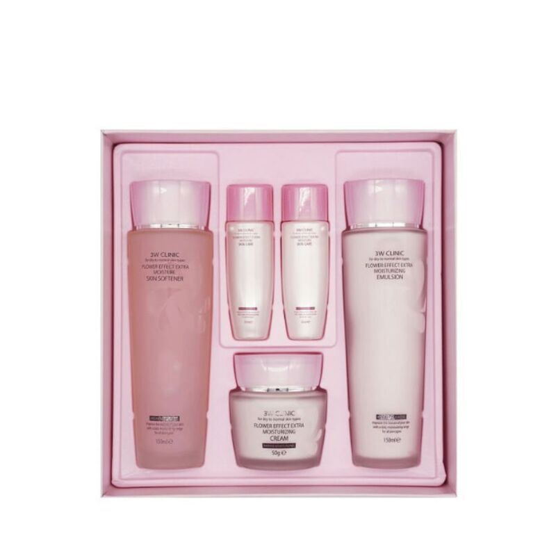 Bộ Sản Phẩm 3W Clinic Flower Effect Extra Moisturizing Skin Care