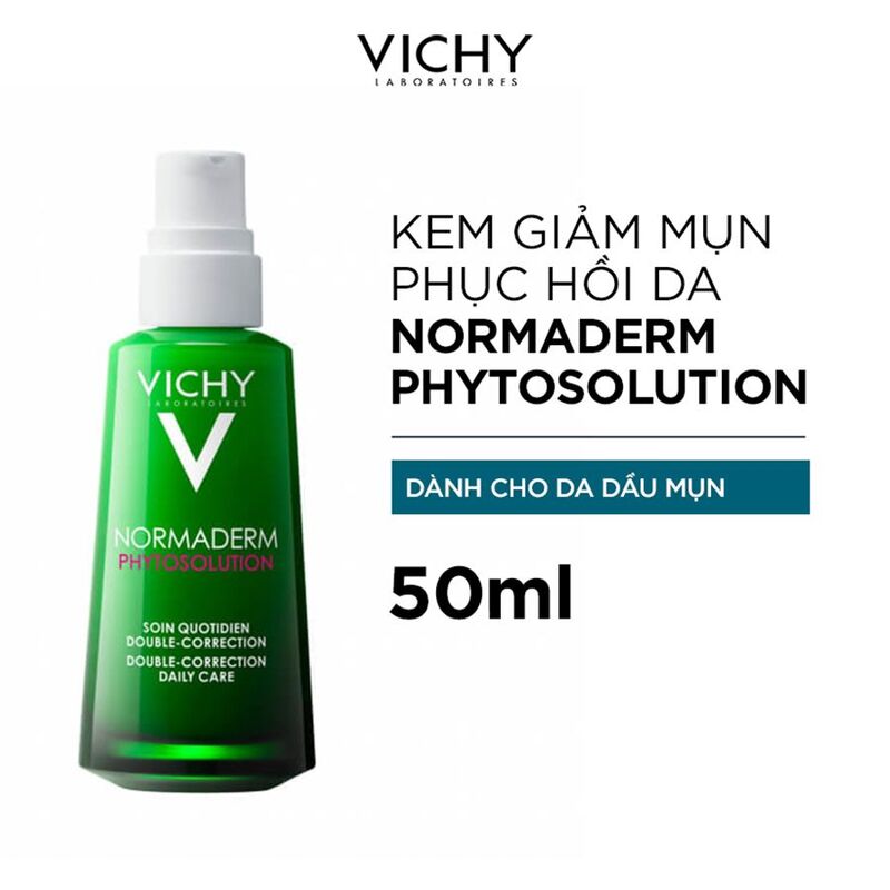 Bộ Sản Phẩm Vichy Chăm Sóc Chuyên Sâu Da Dầu Mụn 5 Món + Tặng Thẻ Cào Normaderm Phyto Solution Double Correction Daily Care