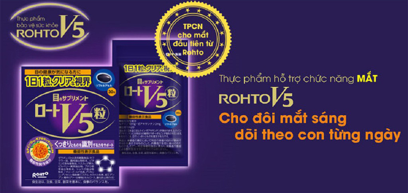 Viên Uống Sáng Mắt Rohto V5 Hộp 30 Viên