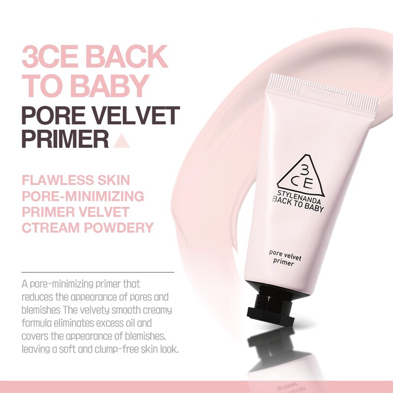 Kem Lót 3CE Back To Baby Pore Velvet Primer Che Phủ Lỗ Chân Lông