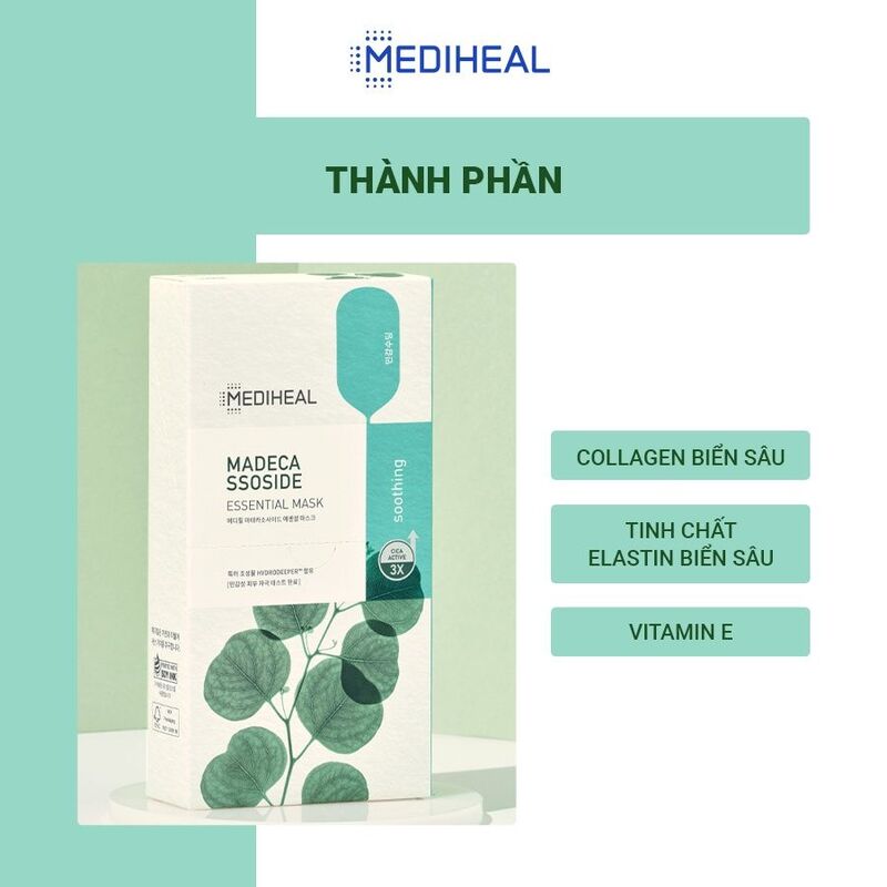 Mặt Nạ Mediheal Madecassoside Essential Mask Chiết Xuất Rau Má Cho Da Nhạy Cảm 24ml