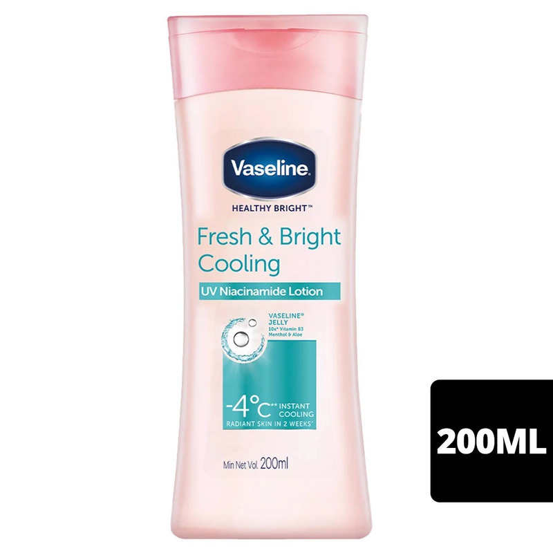 Sữa Dưỡng Thể Vaseline Dịu Mát Sáng Da 200ml Healthy Bright Fresh & Bright Cooling UV Niacinamide Lotion