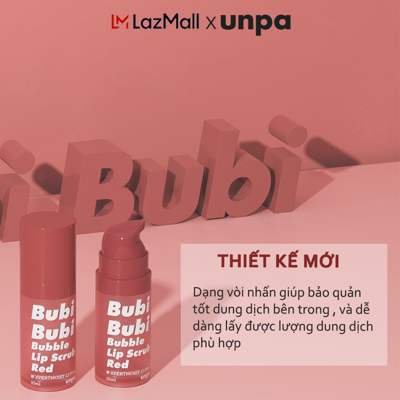 Tẩy Tế Bào Chết Môi Bubi Bubi Bubble Lip Scrub Red Sủi Bọt 10ml