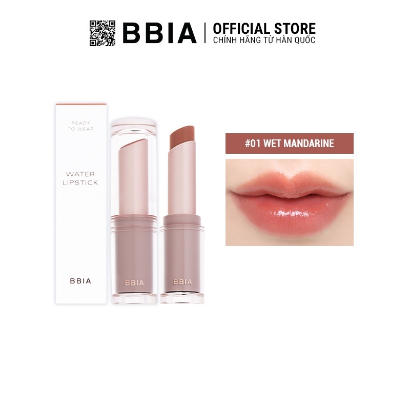Son Thỏi Bbia Ready To Wear Water Lipstick - 01 Wet mandarine