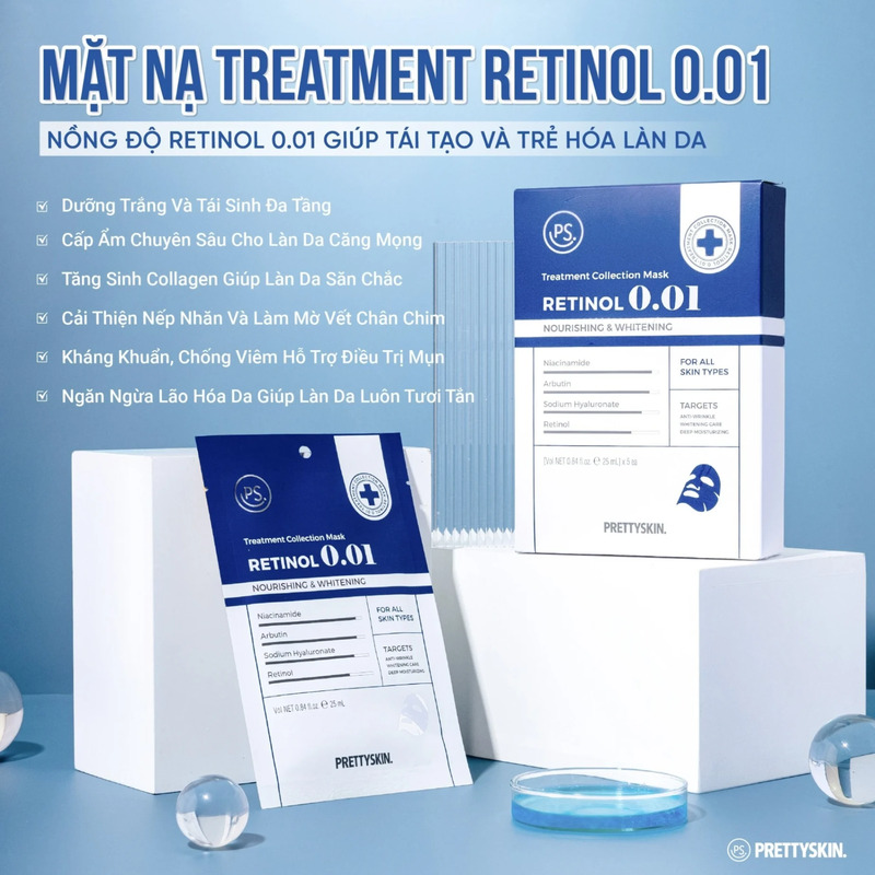 Mặt Nạ Prettyskin Treatment Collection Mask 25ml - Retinol 0.01
