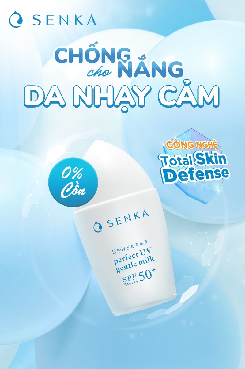 Sữa Chống Nắng Senka Perfect UV Gentle Milk SPF50+ PA++++ Cho Da Nhạy Cảm 40ml