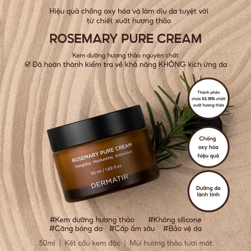 Kem Dưỡng Dermatir Rosemary Pure Cream Sáng Da, Ngừa Lão Hoá 50ml