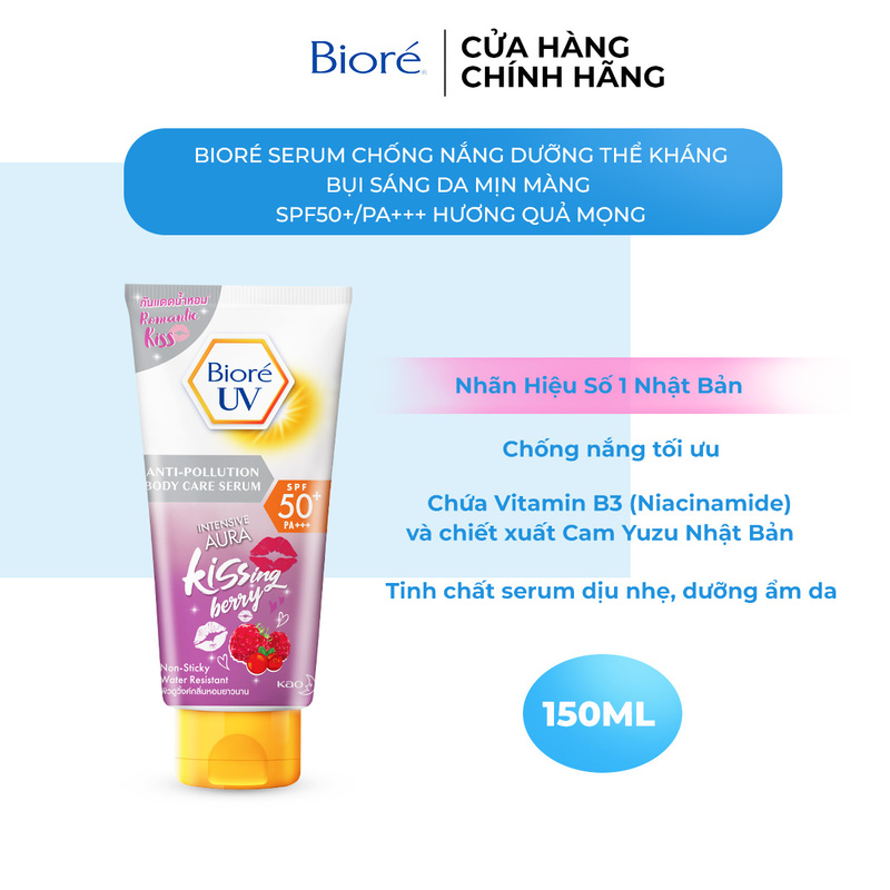 Serum Chống Nắng Biore Dưỡng Thể Kháng Bụi Sáng Da Hương Quả Mọng 150ml