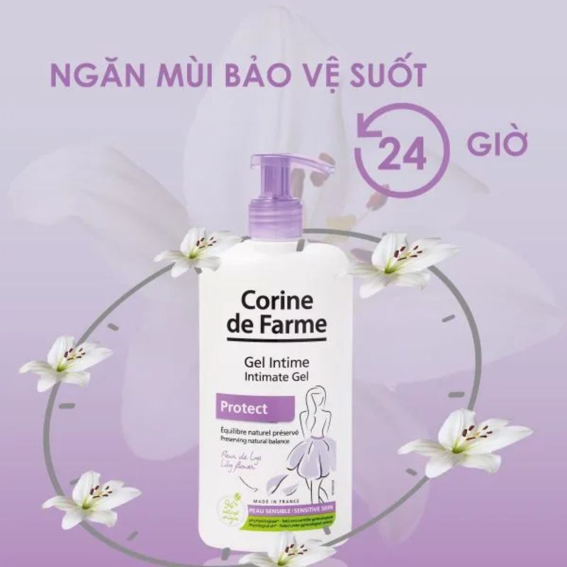 Dung Dịch Vệ Sinh Corine de Farme Intimate Gel Protect Kháng Khuẩn 250ml